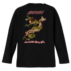 和柄Ｔシャツ　龍日本地図　[メンズ長袖(バックプリント)]|和柄Ｔシャツ [長袖,メンズ,バックプリント]|和柄Ｔシャツ [メンズ長袖]