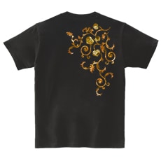 和柄Ｔシャツ　葵唐草(茶)　[レディース半袖(バックプリント)]|和柄Ｔシャツ [半袖,レディース,バックプリント]|和柄Ｔシャツ [レディース半袖]