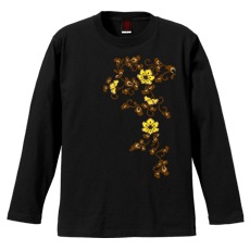 和柄Ｔシャツ　唐花唐草(茶)　[メンズ長袖]|和柄Ｔシャツ [長袖,メンズ,通常プリント]|和柄Ｔシャツ [メンズ長袖]