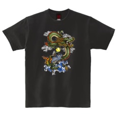 和柄Ｔシャツ　登竜門_龍巻鯉　[レディース半袖]|和柄Ｔシャツ [半袖,レディース,通常プリント]|和柄Ｔシャツ [レディース半袖]