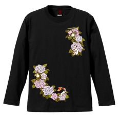 和柄Ｔシャツ　鳥獣戯画_紫陽花祭　[メンズ長袖]|和柄Ｔシャツ [長袖,メンズ,通常プリント]|和柄Ｔシャツ [メンズ長袖]