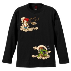 和柄Ｔシャツ　風神雷神　[メンズ長袖]|和柄Ｔシャツ [長袖,メンズ,通常プリント]|和柄Ｔシャツ [メンズ長袖]