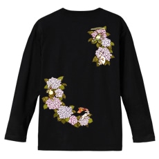 和柄Ｔシャツ　鳥獣戯画_紫陽花祭　[メンズ長袖(バックプリント)]|和柄Ｔシャツ [長袖,メンズ,バックプリント]|和柄Ｔシャツ [メンズ長袖]