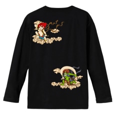 和柄Ｔシャツ　風神雷神　[メンズ長袖(バックプリント)]|和柄Ｔシャツ [長袖,メンズ,バックプリント]|和柄Ｔシャツ [メンズ長袖]
