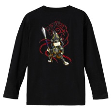 和柄Ｔシャツ　猫武将清正　[メンズ長袖(バックプリント)]|和柄Ｔシャツ [長袖,メンズ,バックプリント]|和柄Ｔシャツ [メンズ長袖]