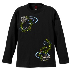 和柄Ｔシャツ　波紋出目金　[メンズ長袖]|和柄Ｔシャツ [長袖,メンズ,通常プリント]|和柄Ｔシャツ [メンズ長袖]