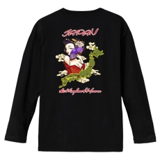 和柄Ｔシャツ　芸者日本地図　[メンズ長袖(バックプリント)]|和柄Ｔシャツ [長袖,メンズ,バックプリント]|和柄Ｔシャツ [メンズ長袖]