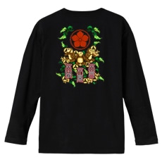 和柄Ｔシャツ　桔梗三申　[メンズ長袖(バックプリント)]|和柄Ｔシャツ [長袖,メンズ,バックプリント]|和柄Ｔシャツ [メンズ長袖]