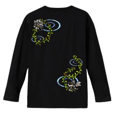 和柄Ｔシャツ　波紋出目金　[メンズ長袖(バックプリント)]|和柄Ｔシャツ [長袖,メンズ,バックプリント]|和柄Ｔシャツ [メンズ長袖]