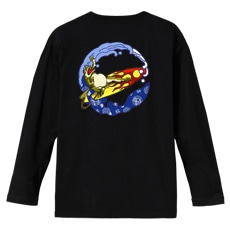 和柄Ｔシャツ　鳥獣戯画_波乗蛙　[メンズ長袖(バックプリント)]|和柄Ｔシャツ [長袖,メンズ,バックプリント]|和柄Ｔシャツ [メンズ長袖]
