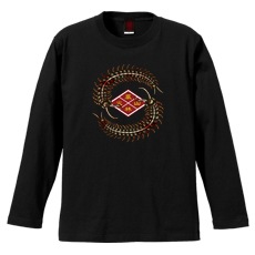 和柄Ｔシャツ　四菱百足紋　[メンズ長袖]|和柄Ｔシャツ [長袖,メンズ,通常プリント]|和柄Ｔシャツ [メンズ長袖]