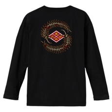 和柄Ｔシャツ　四菱百足紋　[メンズ長袖(バックプリント)]|和柄Ｔシャツ [長袖,メンズ,バックプリント]|和柄Ｔシャツ [メンズ長袖]