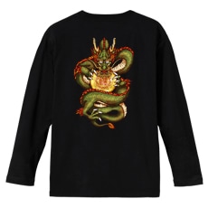 和柄Ｔシャツ　正面乃龍　[メンズ長袖(バックプリント)]|和柄Ｔシャツ [長袖,メンズ,バックプリント]|和柄Ｔシャツ [メンズ長袖]