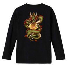 和柄Ｔシャツ　正面乃龍　[レディース長袖(バックプリント)]|和柄Ｔシャツ [長袖,レディース,バックプリント]|和柄Ｔシャツ [レディース長袖]