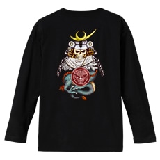 和柄Ｔシャツ　髑髏上杉甲冑　[メンズ長袖(バックプリント)]|和柄Ｔシャツ [長袖,メンズ,バックプリント]|和柄Ｔシャツ [メンズ長袖]