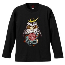 和柄Ｔシャツ　髑髏上杉甲冑　[レディース長袖]|和柄Ｔシャツ [長袖,レディース,通常プリント]|和柄Ｔシャツ [レディース長袖]