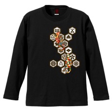 和柄Ｔシャツ　六角家紋守宮　[レディース長袖]|和柄Ｔシャツ [長袖,レディース,通常プリント]|和柄Ｔシャツ [レディース長袖]