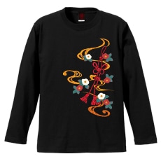 和柄Ｔシャツ　流水結組紐　[メンズ長袖]|和柄Ｔシャツ [長袖,メンズ,通常プリント]|和柄Ｔシャツ [メンズ長袖]