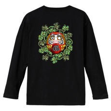 和柄Ｔシャツ　吉祥葵達磨　[メンズ長袖(バックプリント)]|和柄Ｔシャツ [長袖,メンズ,バックプリント]|和柄Ｔシャツ [メンズ長袖]