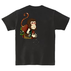 和柄Ｔシャツ　猿歌舞伎　[レディース半袖(バックプリント)]|和柄Ｔシャツ [半袖,レディース,バックプリント]|和柄Ｔシャツ [レディース半袖]