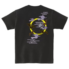和柄Ｔシャツ　月夜蝙蝠　[レディース半袖(バックプリント)]|和柄Ｔシャツ [半袖,レディース,バックプリント]|和柄Ｔシャツ [レディース半袖]