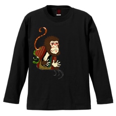 和柄Ｔシャツ　猿歌舞伎　[メンズ長袖]|和柄Ｔシャツ [長袖,メンズ,通常プリント]|和柄Ｔシャツ [メンズ長袖]