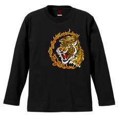 和柄Ｔシャツ　正面乃虎　[メンズ長袖]|和柄Ｔシャツ [長袖,メンズ,通常プリント]|和柄Ｔシャツ [メンズ長袖]