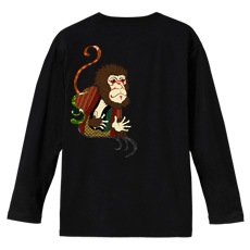 和柄Ｔシャツ　猿歌舞伎　[メンズ長袖(バックプリント)]|和柄Ｔシャツ [長袖,メンズ,バックプリント]|和柄Ｔシャツ [メンズ長袖]