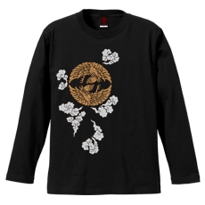 和柄Ｔシャツ　蛮絵向鶴紋様　[レディース長袖]|和柄Ｔシャツ [長袖,レディース,通常プリント]|和柄Ｔシャツ [レディース長袖]