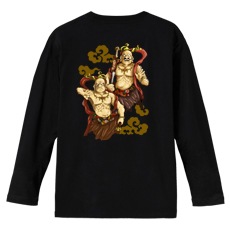 和柄Ｔシャツ　阿吽　[レディース長袖(バックプリント)]|和柄Ｔシャツ [長袖,レディース,バックプリント]|和柄Ｔシャツ [レディース長袖]