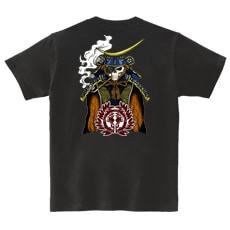 和柄Ｔシャツ　髑髏政宗甲冑　[レディース半袖(バックプリント)]|和柄Ｔシャツ [半袖,レディース,バックプリント]|和柄Ｔシャツ [レディース半袖]