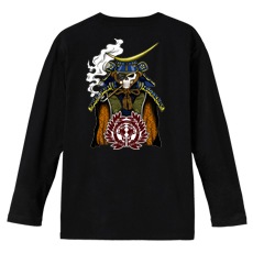 和柄Ｔシャツ　髑髏政宗甲冑　[レディース長袖(バックプリント)]|和柄Ｔシャツ [長袖,レディース,バックプリント]|和柄Ｔシャツ [レディース長袖]