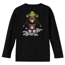 和柄Ｔシャツ　髑髏直江甲冑　[レディース長袖(バックプリント)]|和柄Ｔシャツ [長袖,レディース,バックプリント]|和柄Ｔシャツ [レディース長袖]