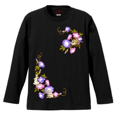 和柄Ｔシャツ　鳥獣戯画_朝顔遊戯　[レディース長袖]|和柄Ｔシャツ [長袖,レディース,通常プリント]|和柄Ｔシャツ [レディース長袖]