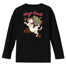 和柄Ｔシャツ　泥棒猫　[レディース長袖(バックプリント)]|和柄Ｔシャツ [長袖,レディース,バックプリント]|和柄Ｔシャツ [レディース長袖]