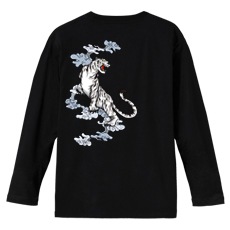 和柄Ｔシャツ　西神の白虎　[メンズ長袖(バックプリント)]|和柄Ｔシャツ [長袖,メンズ,バックプリント]|和柄Ｔシャツ [メンズ長袖]