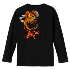 和柄Ｔシャツ　南神の朱雀　[メンズ長袖(バックプリント)]|和柄Ｔシャツ [長袖,メンズ,バックプリント]|和柄Ｔシャツ [メンズ長袖]