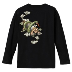 和柄Ｔシャツ　北神の玄武　[メンズ長袖(バックプリント)]|和柄Ｔシャツ [長袖,メンズ,バックプリント]|和柄Ｔシャツ [メンズ長袖]