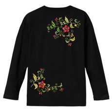 和柄Ｔシャツ　唐花絡唐草紋様　[メンズ長袖(バックプリント)]|和柄Ｔシャツ [長袖,メンズ,バックプリント]|和柄Ｔシャツ [メンズ長袖]