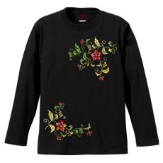 和柄Ｔシャツ　唐花絡唐草紋様　[レディース長袖]|和柄Ｔシャツ [長袖,レディース,通常プリント]|和柄Ｔシャツ [レディース長袖]