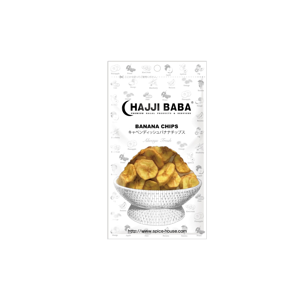 【HAJJIBABA】BANANA CHIPS/キャベンディッシュバナナチップス 70g