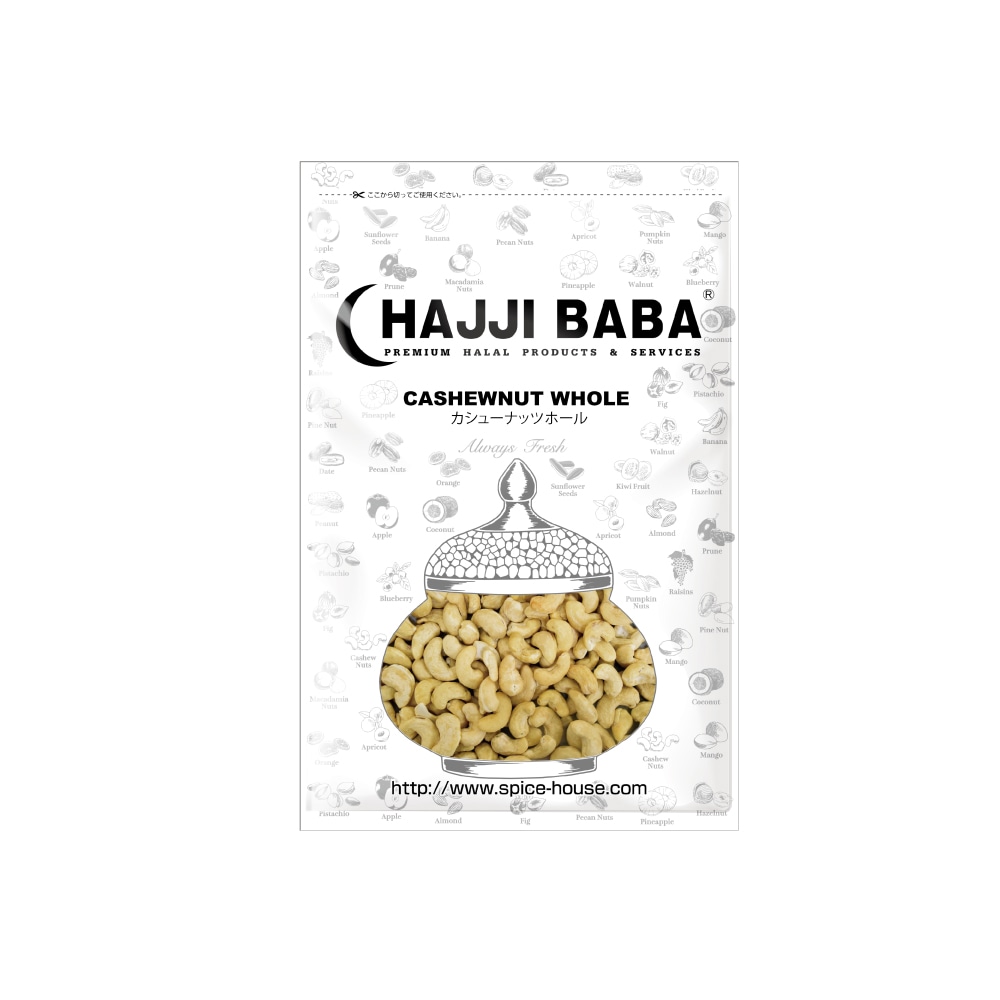 【HAJJIBABA】CASHEWNUT WHOLE/カシューナッツホール 500g