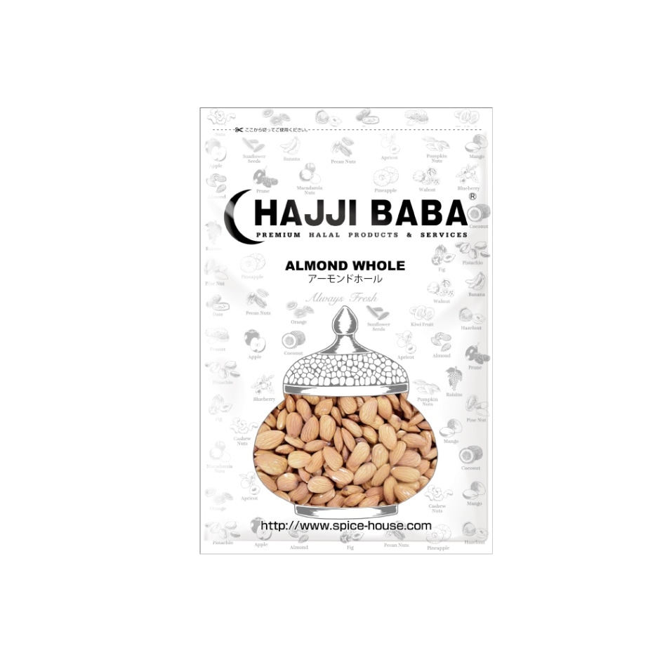 【HAJJIBABA】ALMOND WHOLE/アーモンドホール 500g