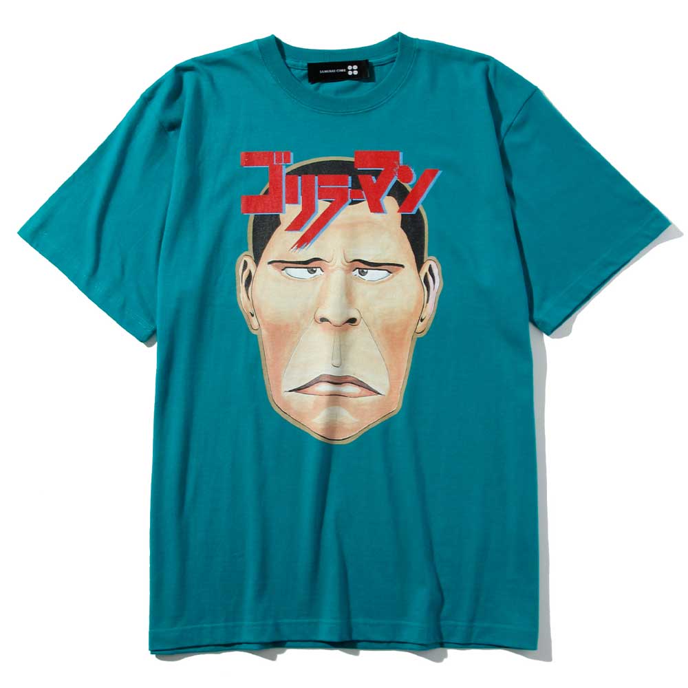 ゴリラーマン/顔TEE(ゴリラーマン 池戸定治)Tシャツ/グリーン