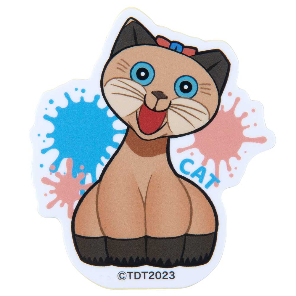 都市伝説展/猫 デフォルメイラスト ダイカットステッカー｜墓場の画廊