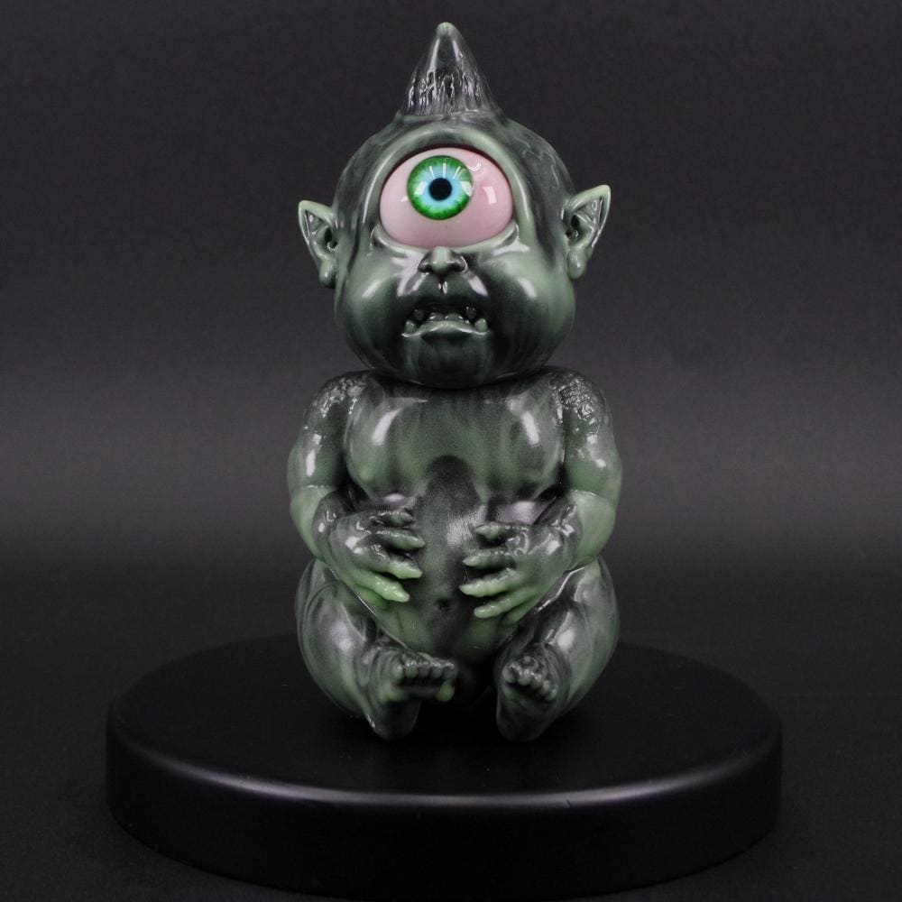 墓場の画廊　サイクロプスベイビー　ブラックマーブル蓄光 ソフビ/GOREGRO/サイクロプスベイビー/ブラックマーブル蓄光