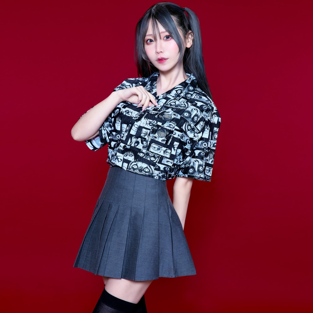 伊藤潤二/うずまき アロハシャツ/ブラック｜墓場の画廊ONLINE STORE