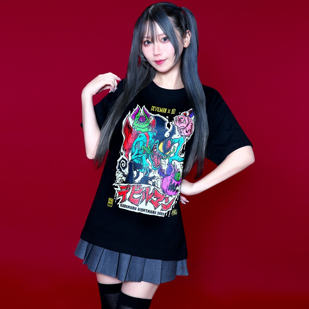 KAGEMARU DESIGNS/DEVILMAN×KD Tシャツ/ブラック｜墓場の画廊ONLINE STORE