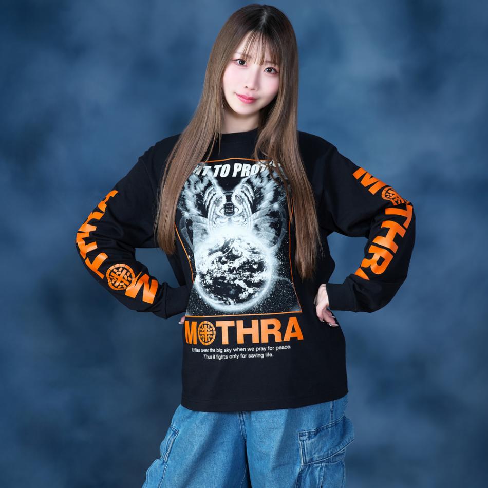 モスラ/ロングスリーブTシャツ/ブラック｜墓場の画廊ONLINE STORE