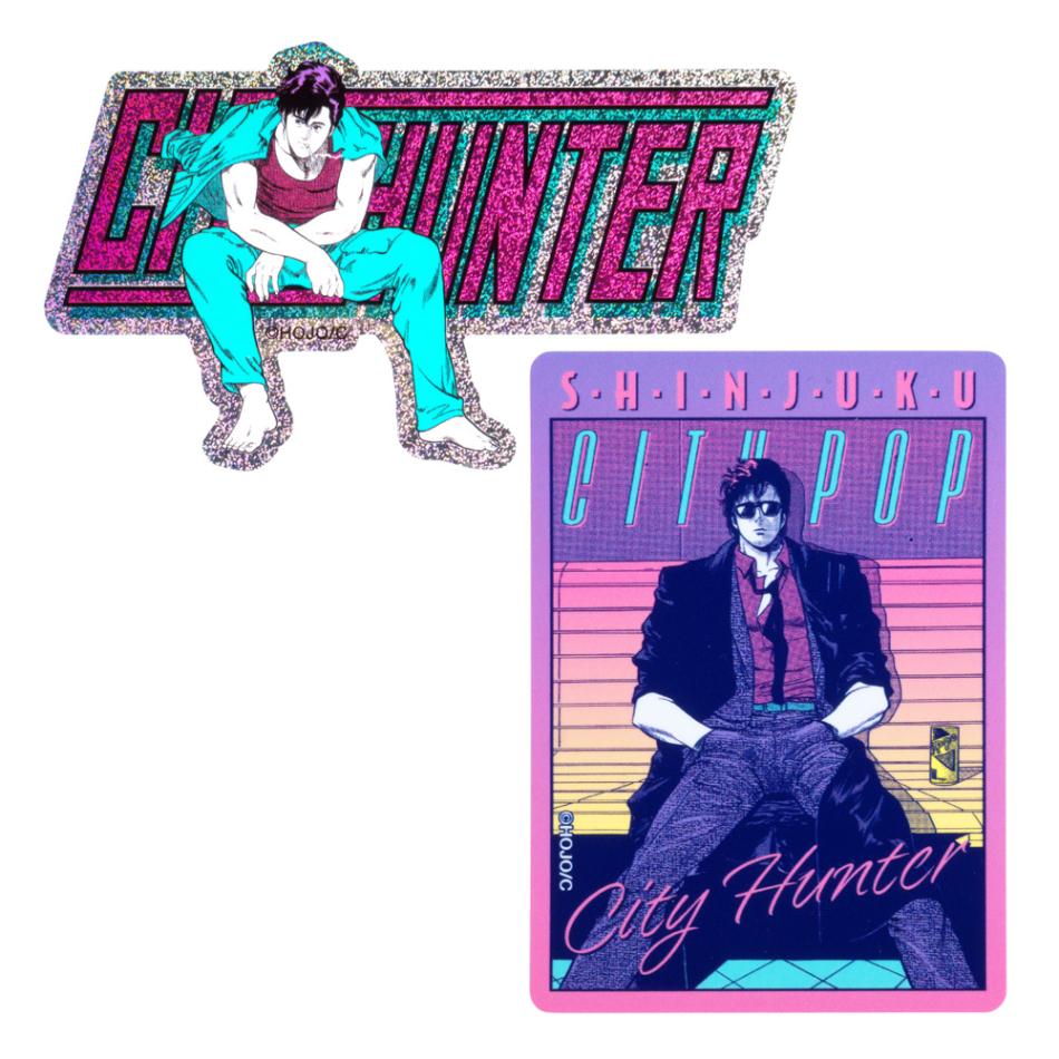 シティーハンター/携帯サイズ耐水ステッカー2枚セット｜墓場の画廊